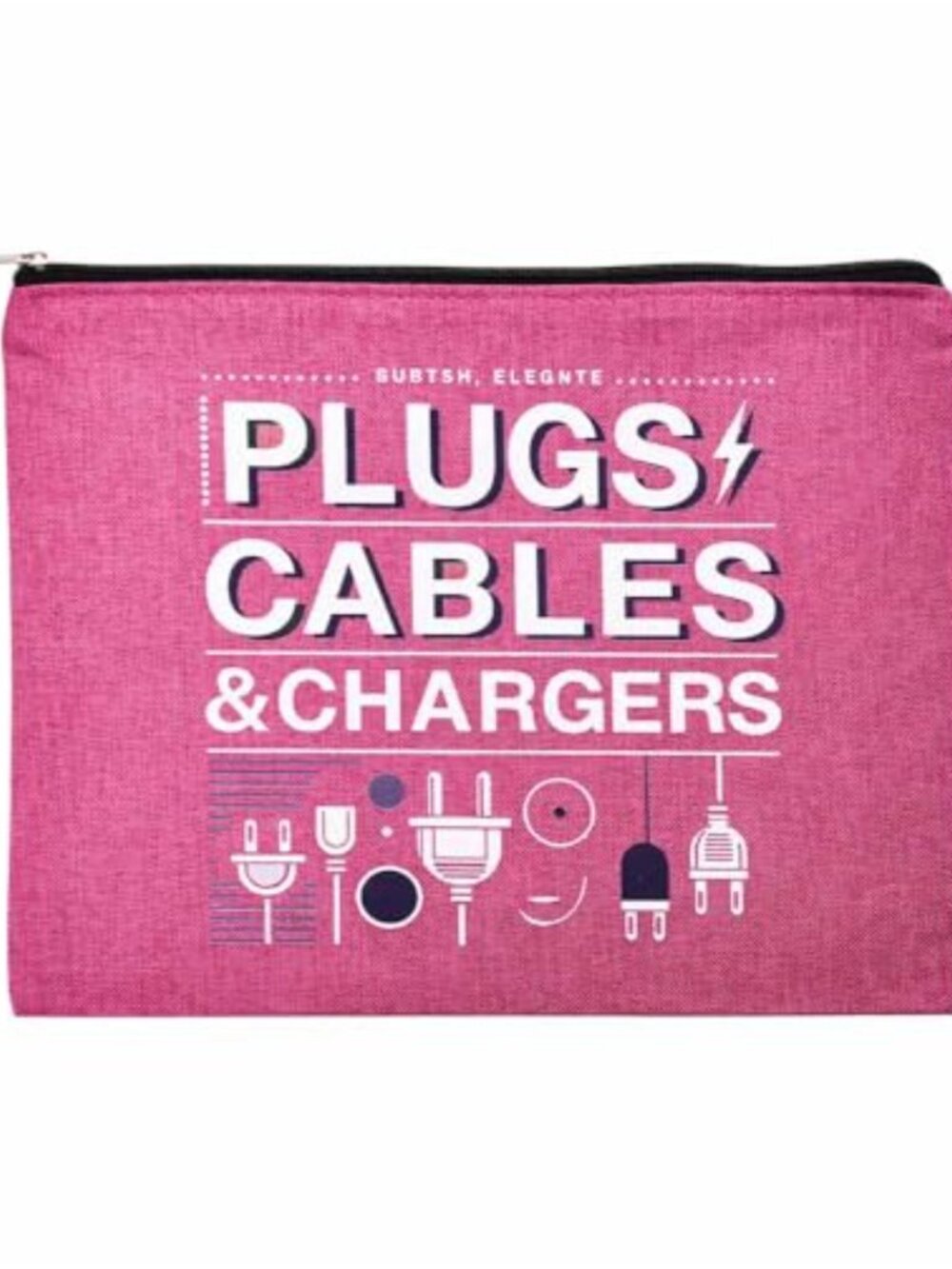 Canvas Travel Charging Cable Organizer Pouch Zipper Cosmetic Bag